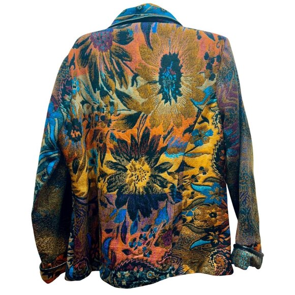 Paisley and Sage Jackets & Blazers - Parsley and Sage Large Jacket Artsy Boho Festival Floral Tapestry Pattern